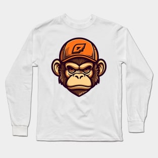 Cool Cap Adventures: The Mischievous Monkey's Playful Style Long Sleeve T-Shirt